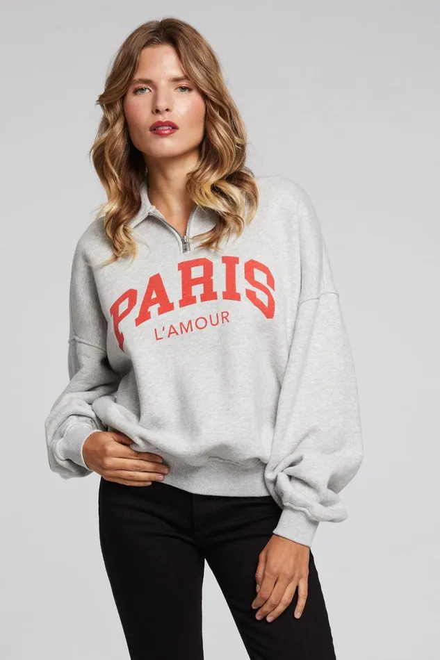 Womens Tops Chaser Brand Paris L039 Amour Pullover