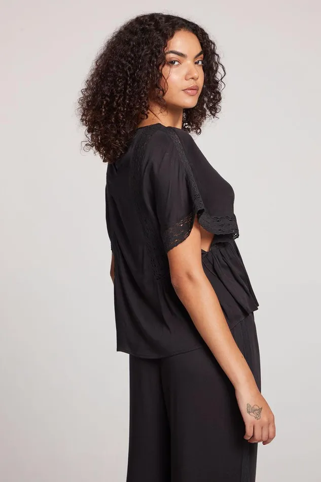 Womens Tops Chaser Brand Petal Licorice Short Sleeve
