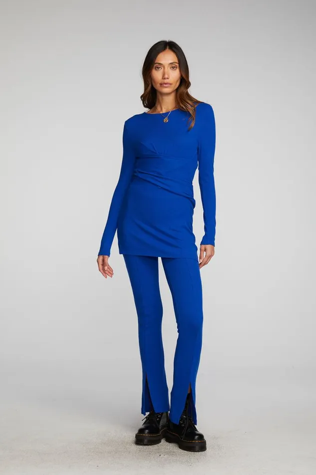 Womens Tops Chaser Brand Recycled Love Rib Long Sleeve Tee With Crossover Styling