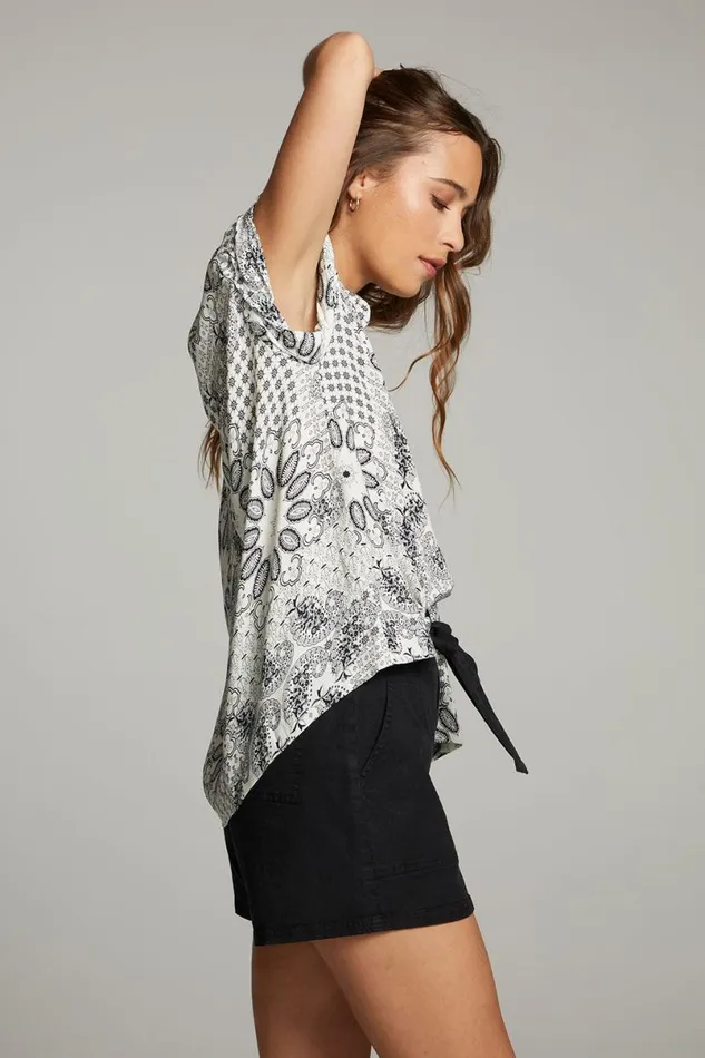 Womens Tops Chaser Brand Rhythmm Paisley Bandana Button Down