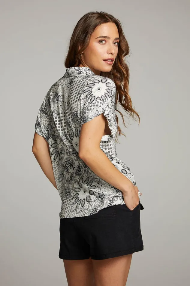 Womens Tops Chaser Brand Rhythmm Paisley Bandana Button Down