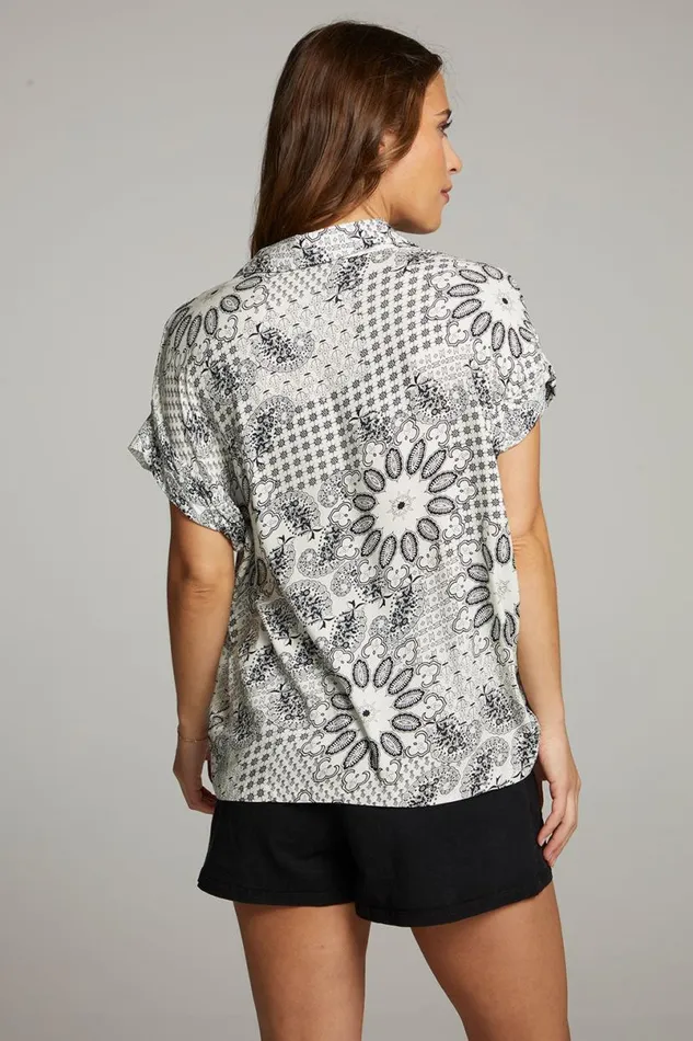 Womens Tops Chaser Brand Rhythmm Paisley Bandana Button Down