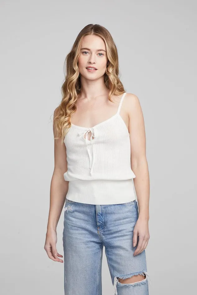 Womens Tops Chaser Brand Spell White Star Tank Top