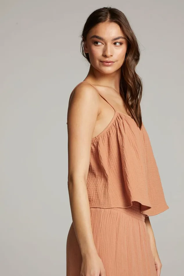 Womens Tops Chaser Brand Tropical Bronze Top