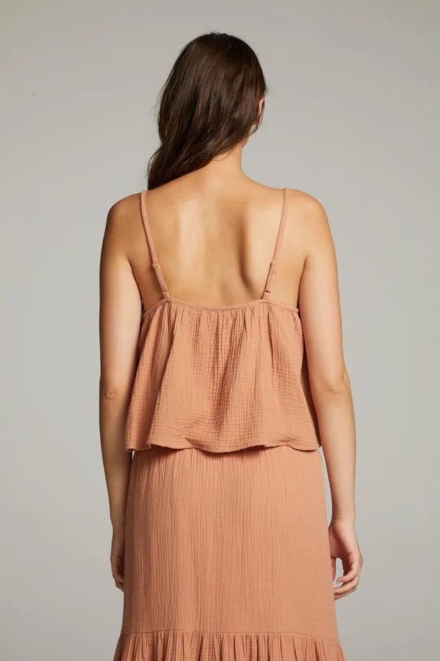 Womens Tops Chaser Brand Tropical Bronze Top