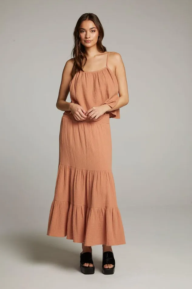Womens Tops Chaser Brand Tropical Bronze Top