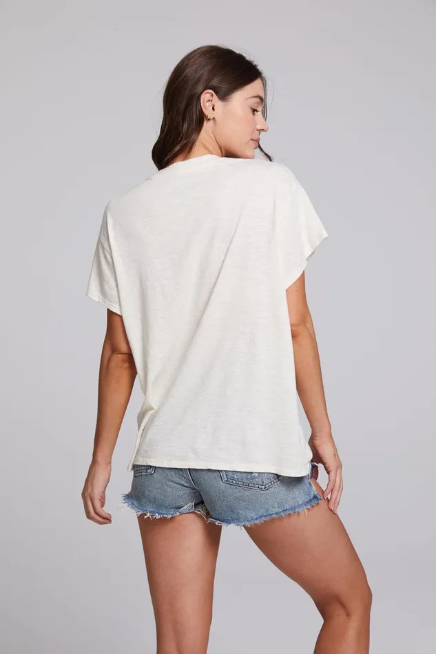Womens Tops Chaser Brand Vintage Wallpaper Crew Neck Tee