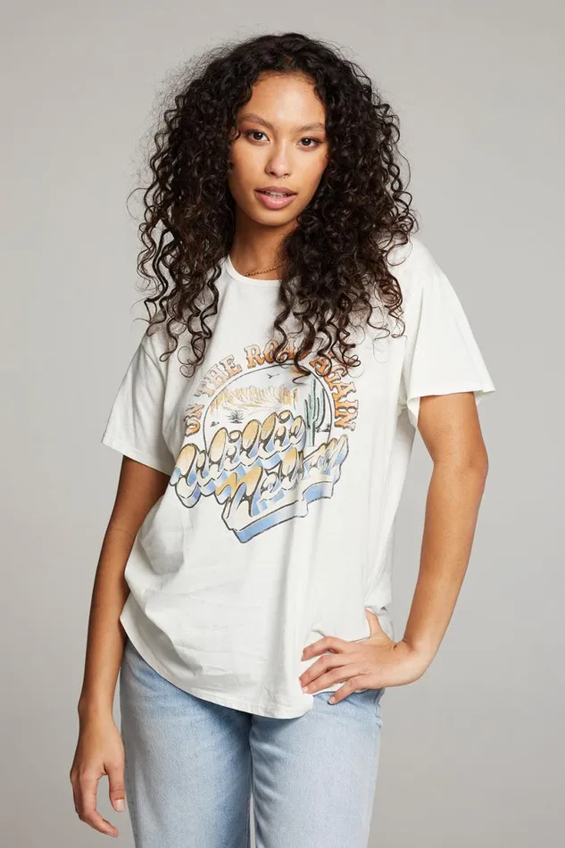 Womens Tops Chaser Brand Willie Nelson On The Road Again Tee