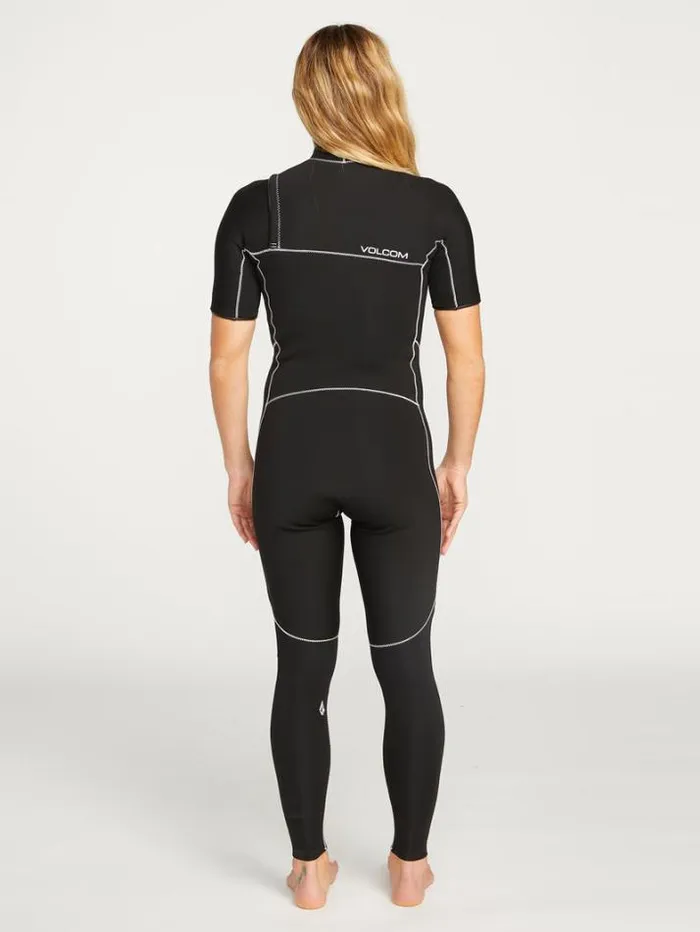 Womens Wetsuits Volcom Modulator 2mm Short Sleeve Wetsuit 8211 Black