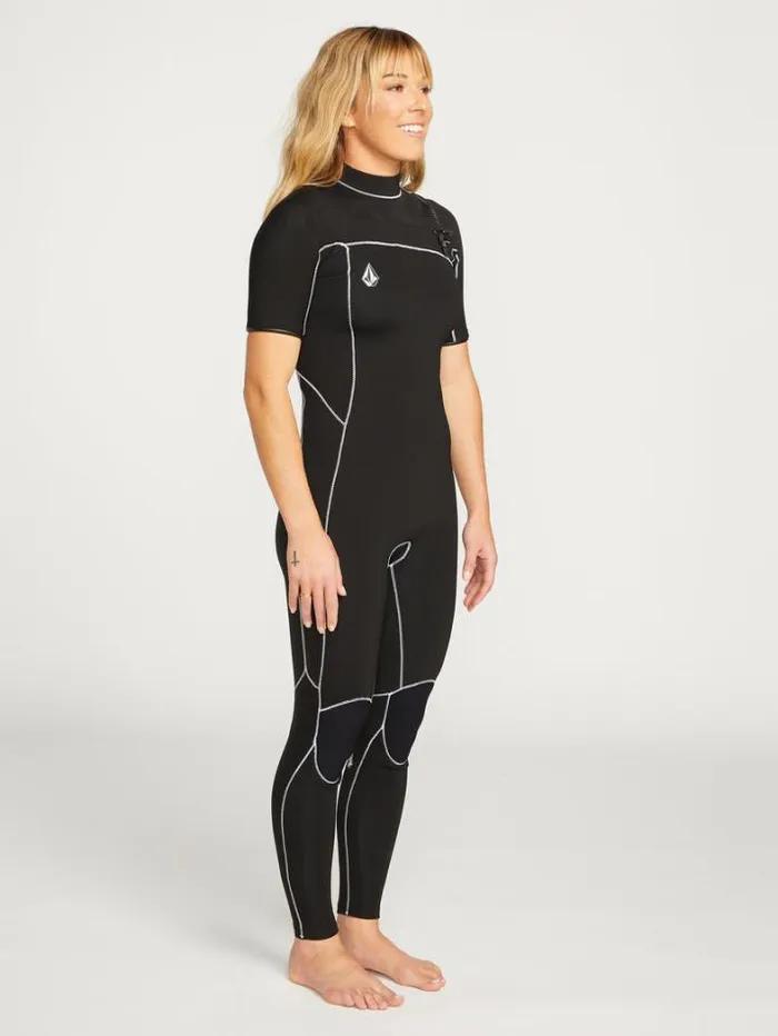 Womens Wetsuits Volcom Modulator 2mm Short Sleeve Wetsuit 8211 Black