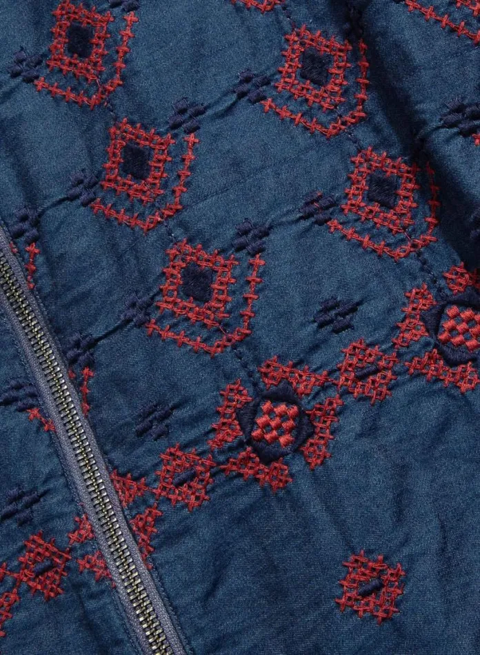 YMC Bowie Embroidered Denim Jacket Indigo Mens Outerwear