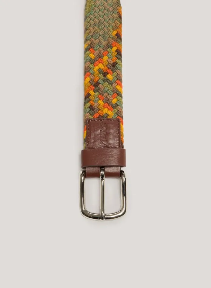 YMC Braided Belt Brown Multi Mens Belts