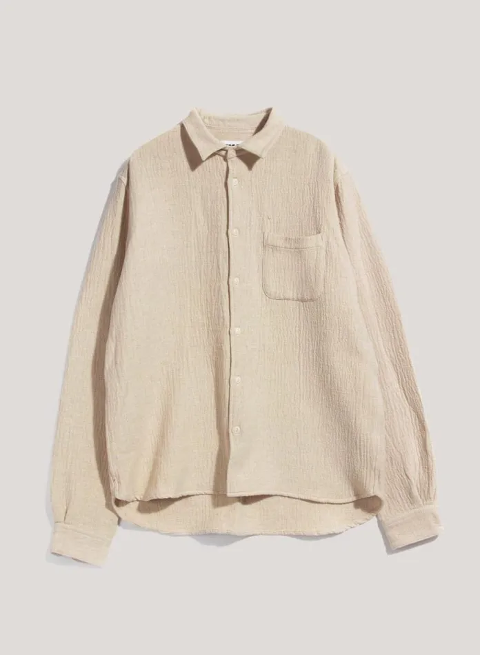 YMC Curtis Brushed Shirt Ecru Mens Shirts