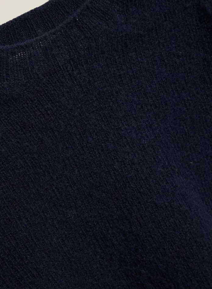 YMC Earth Jets Crew Neck Knit Navy Womens Earth