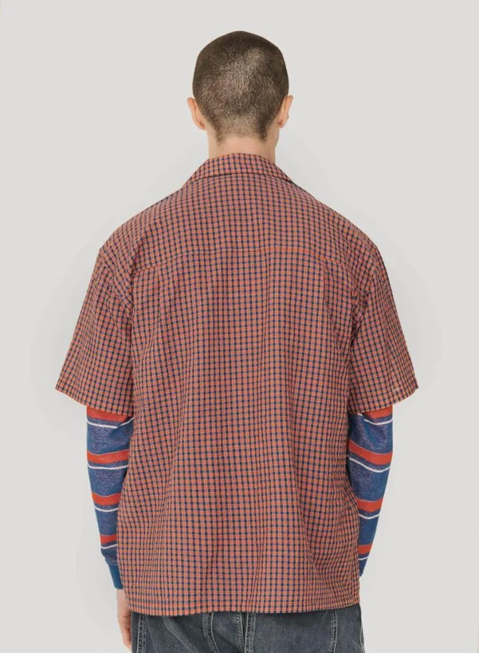 YMC Idris Shirt Red Multi Mens Shirts