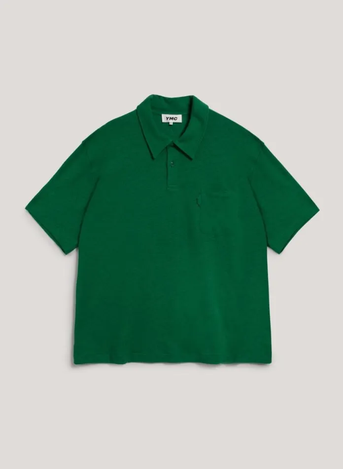 YMC Ivy Polo T Shirt Green Mens TShirts