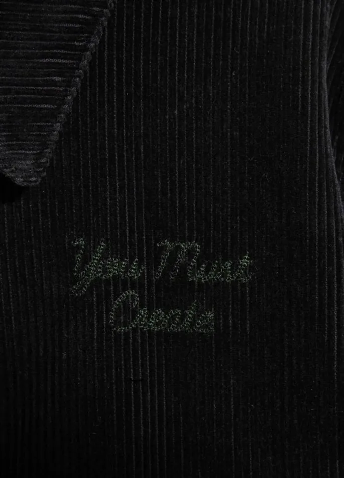 YMC Jets Embroidered Corduroy Baseball Jacket Black Womens Outerwear