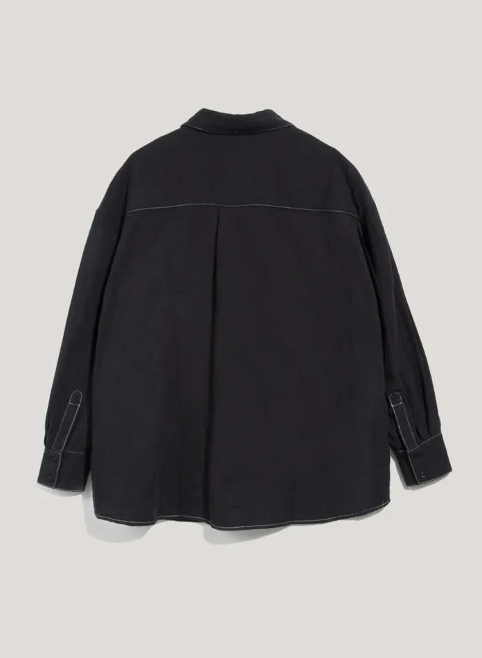 YMC Lena Doublecloth Cotton Shirt Black Womens Shirts