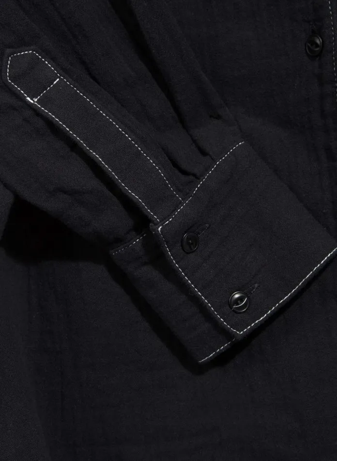 YMC Lena Doublecloth Cotton Shirt Black Womens Shirts