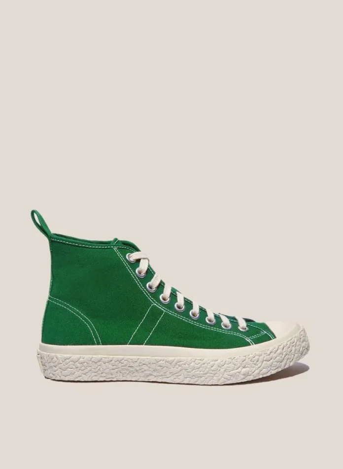 YMC Vulcanised High Top Sneakers Green Mens Footwear