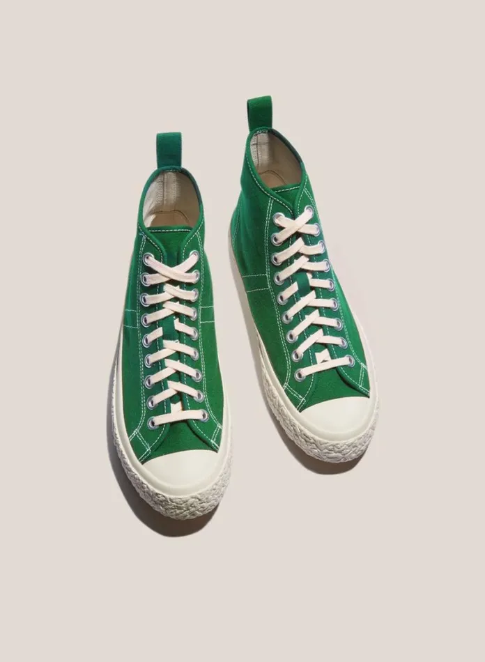 YMC Vulcanised High Top Sneakers Green Mens Footwear