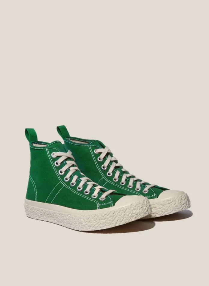 YMC Vulcanised High Top Sneakers Green Mens Footwear