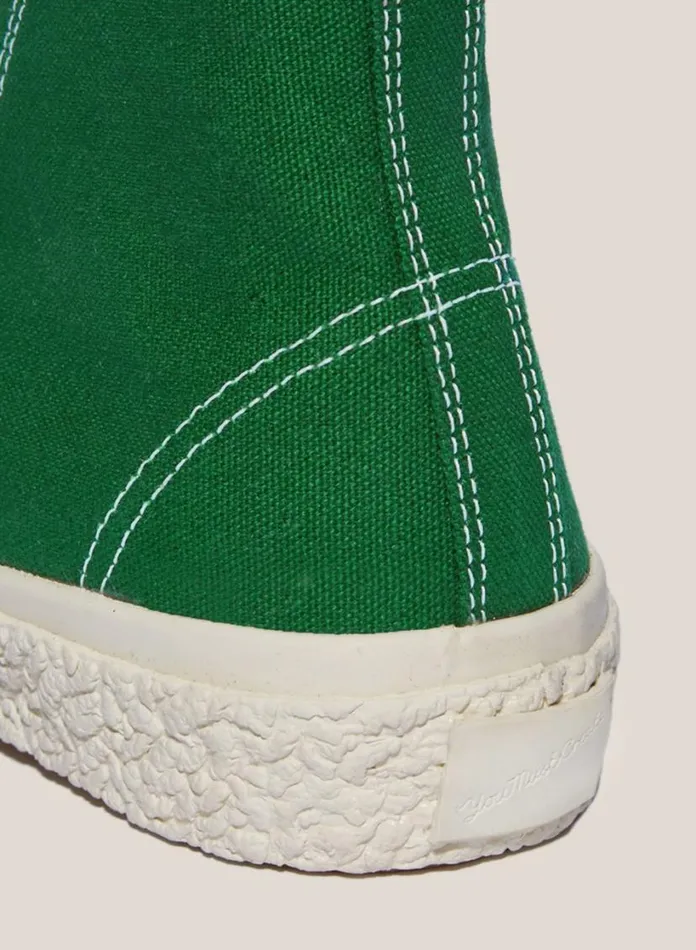 YMC Vulcanised High Top Sneakers Green Mens Footwear