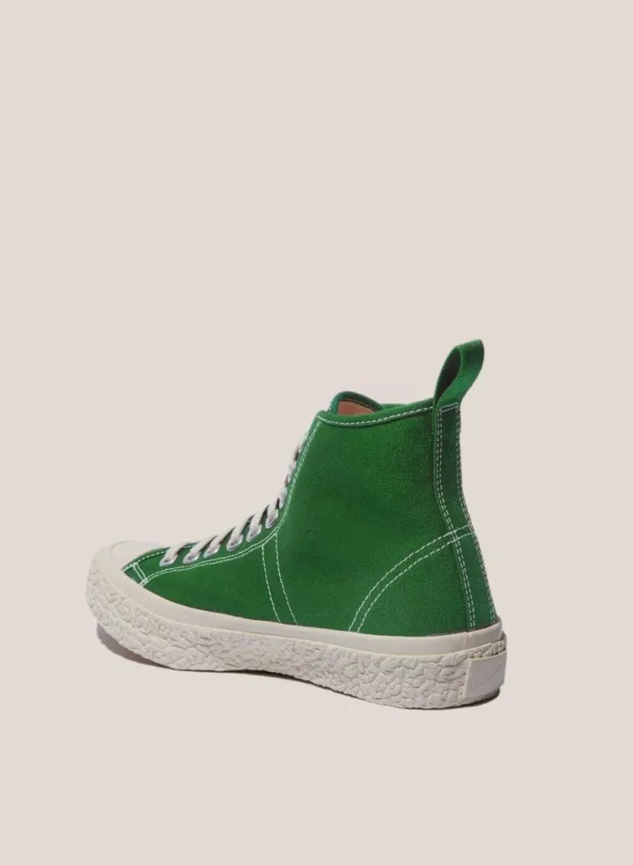YMC Vulcanised High Top Sneakers Green Mens Footwear