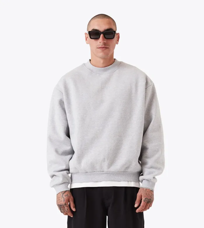 Zanerobe Hoodies and Sweaters Men Box Crew Grey Marle