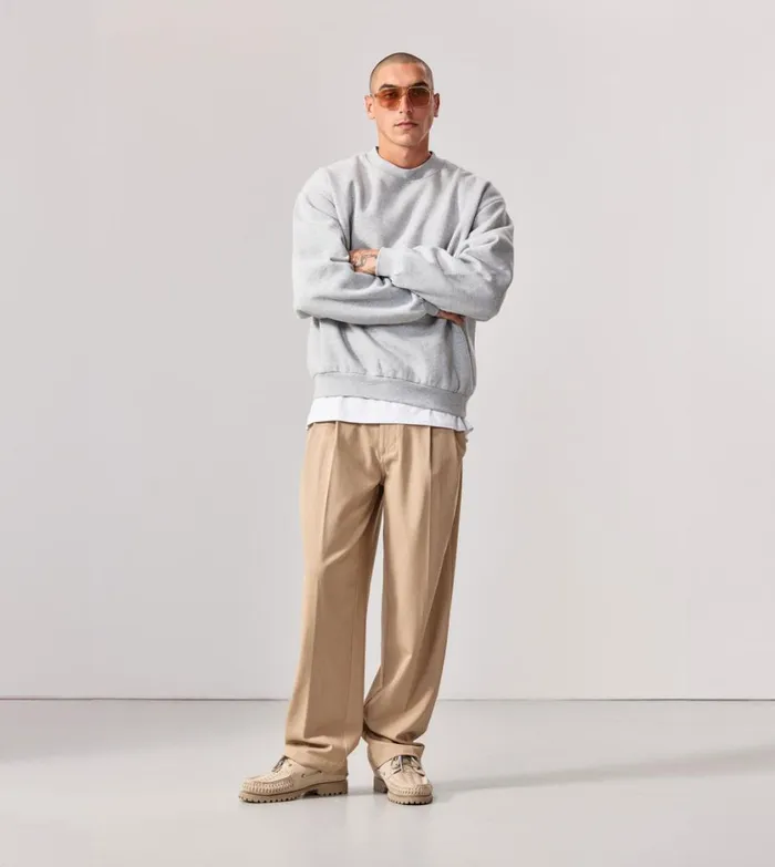 Zanerobe Hoodies and Sweaters Men Box Crew Grey Marle