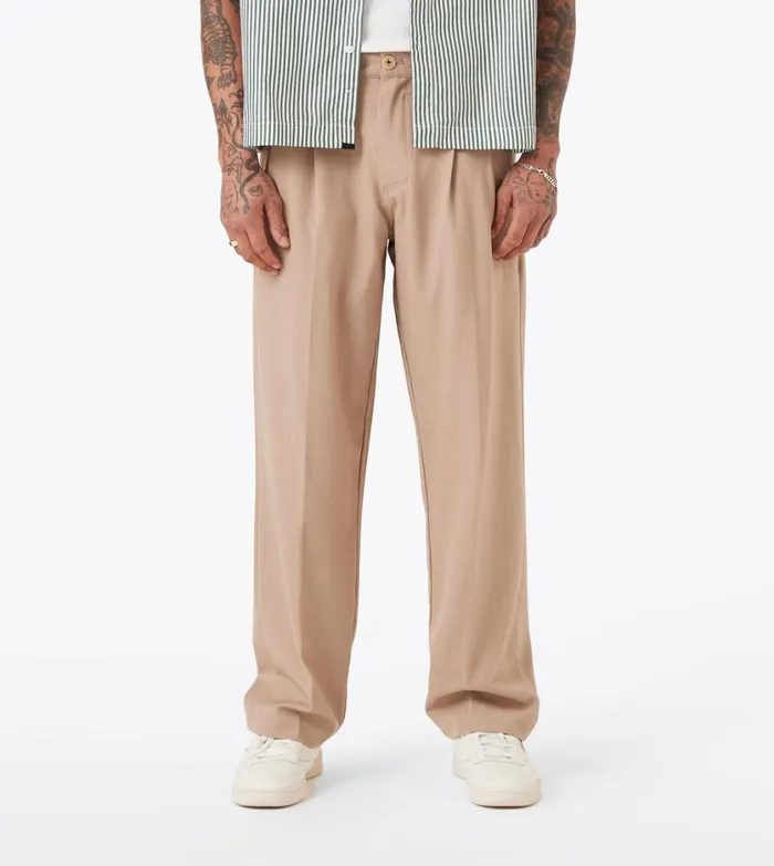Zanerobe Pants Men Herringbone Flow Pant Beige
