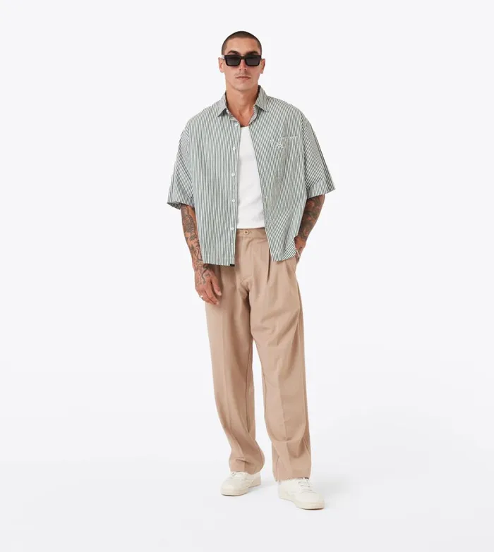 Zanerobe Pants Men Herringbone Flow Pant Beige