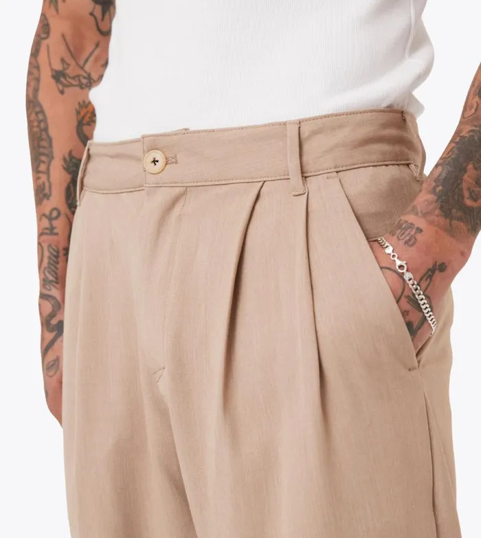 Zanerobe Pants Men Herringbone Flow Pant Beige