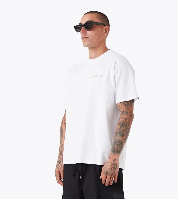 Zanerobe Tees and Tanks Men Rainbow Box Tee White