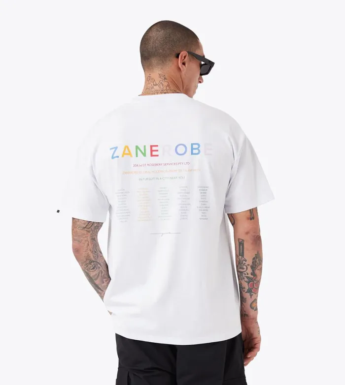 Zanerobe Tees and Tanks Men Rainbow Box Tee White