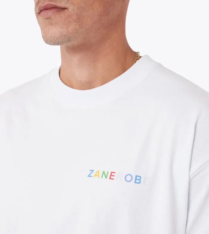 Zanerobe Tees and Tanks Men Rainbow Box Tee White