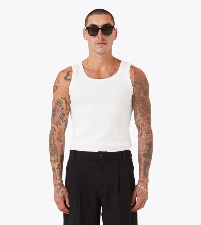 Zanerobe Tees and Tanks Men Rib Tank White