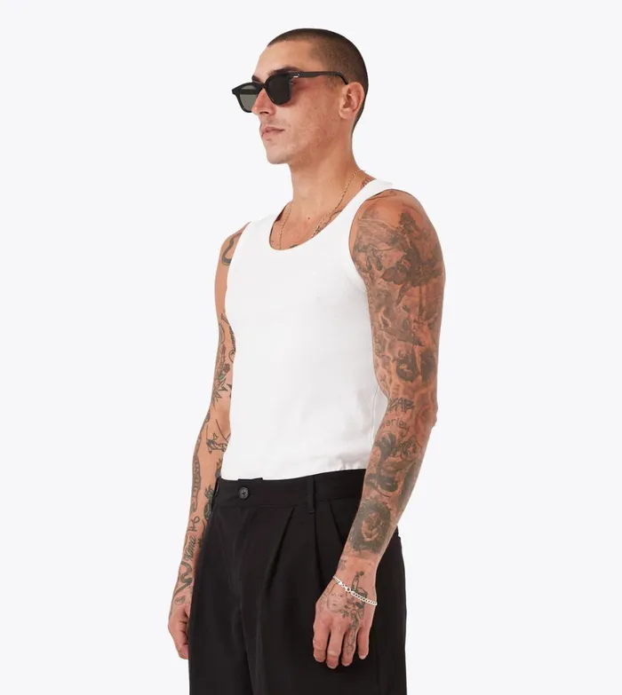 Zanerobe Tees and Tanks Men Rib Tank White