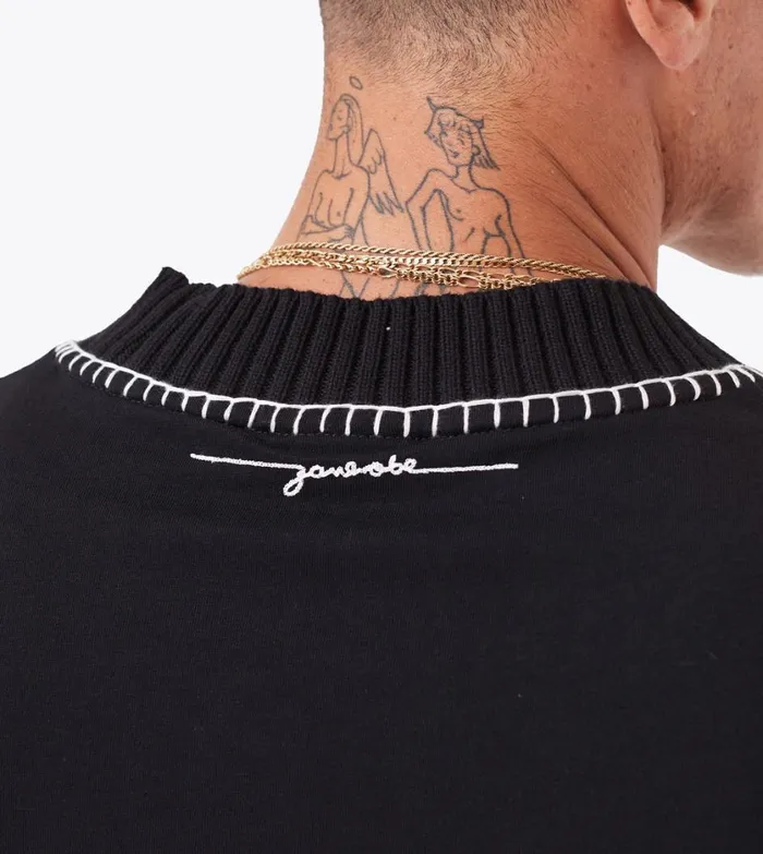 Zanerobe Tees and Tanks Men Stitched Lounge Tee Black