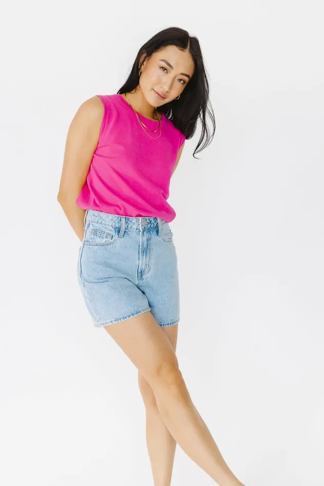 Zayden Sweater Vest In Pink 8211 FINAL SALE Pink Women Bohme Tops