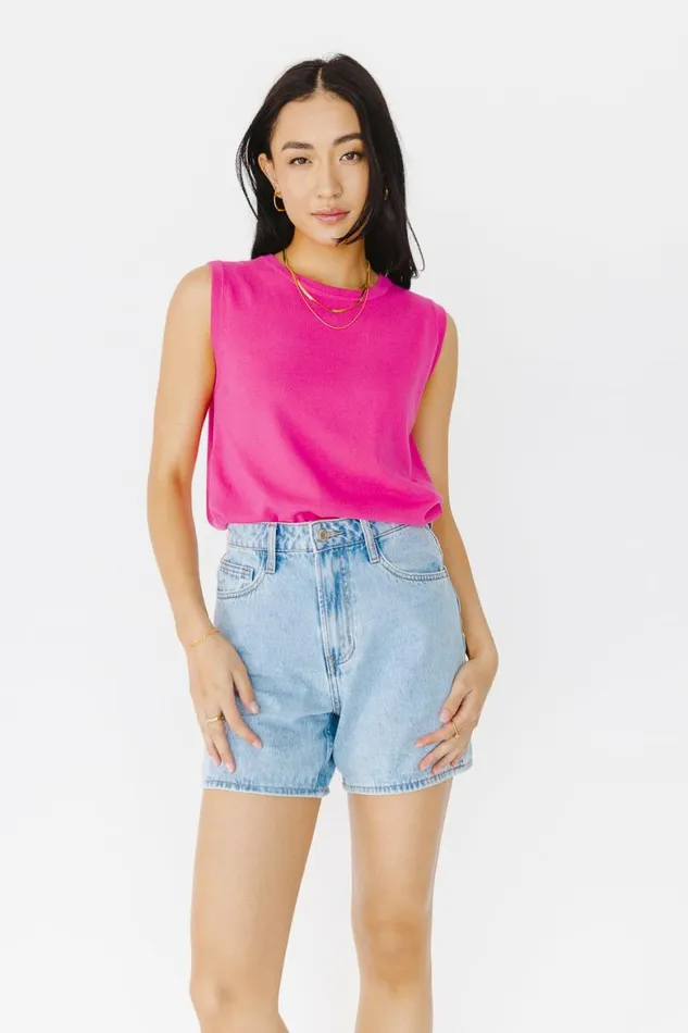 Zayden Sweater Vest In Pink 8211 FINAL SALE Pink Women Bohme Tops